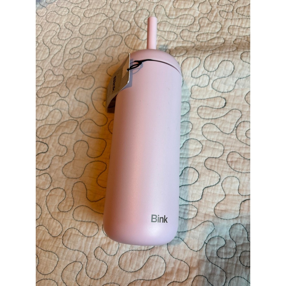 Bink Straw Tumbler 21oz Pink Steel & Ceramic Double Walled Insulated Matte Pink